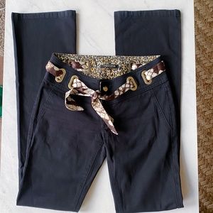 Roberto Cavalli Black Bootcut Jeans with fabric belt